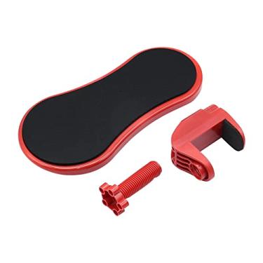 Imagem de Descanso de braço de computador para mesa suporte de descanso de pulso ergonômico ajustável para teclado extensor de braço giratório suporte para mouse pad, vermelho, 4 peças