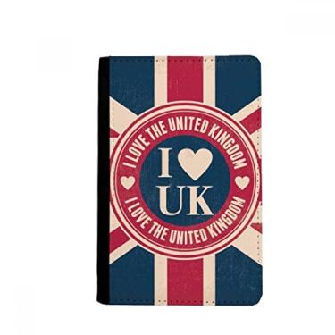 Imagem de I love The United Kingdom Union Jack UK Flag Passport Holder Notecase Burse Carteira Capa Cartão Bolsa, Multicolor