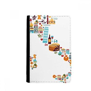 Imagem de Mapa Bandeira Nacional da Itália Porta-passaporte com paisagem personalizada Notecase Burse Carteira Capa Cartão, Multicolor