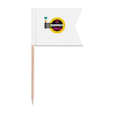 Imagem de Presente Art Deco de Páscoa, Happiness Return Fashion Toothpick Flags Marcação de rotulagem para bolo de festa, comida e queijos