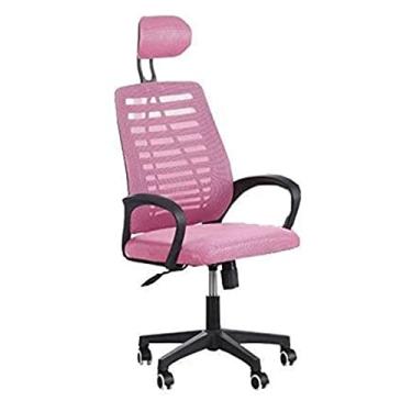 Imagem de cadeira de escritório Poltrona Ergonomia Cadeira de mesa para computador com encosto alto Cadeira giratória de tecido Cadeira de trabalho Cadeira de jogo Cadeira (cor: rosa) needed