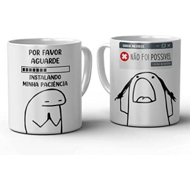Imagem de Genérico Caneca Flork Meme Instalando Minha Paciência - Xicara Boneco Palito Sticker Divertida Engraçada - Cerâmica 325 ml