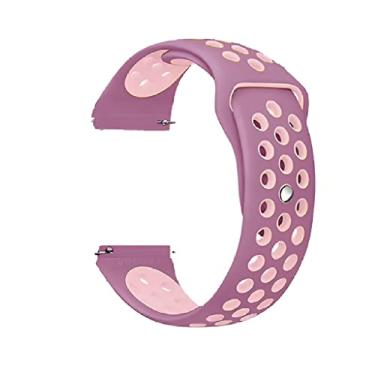 Imagem de Pulseiras esportivas NSmart Smartwatch 22mm ou 20mm compatível com Samsung Galaxy Watch 3 45mm - 41mm - Galaxy Watch 46mm - Gear S3 Frontier - Amazfit GTR 2 / GTR 3 / GTS / GTS 2 / GTS 3 / GTS mini - Stratos 2 / Stratos 3 - Pace - Hawei GT - Nandos_Store (22mm, Roxo/Rosa)