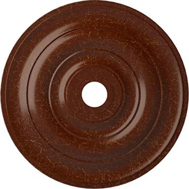 Imagem de Medalhão de teto Ekena Millwork CM26JEBMC Jefferson, 26 1/2OD x 3 5/8" ID x 1 1/2" P (serve em toldos de até 5 polegadas), rachadura de mogno polida à mão