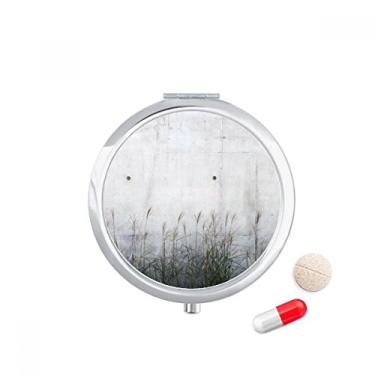 Imagem de Placa de metal preta e branca com padrão de literatura, porta-comprimidos, caixa de armazenamento de medicamentos