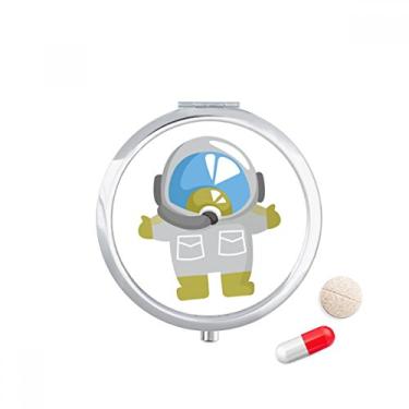 Imagem de Estojo de comprimidos de astronauta adorável universo e alienígena, caixa de armazenamento de medicamentos, dispensador de recipiente