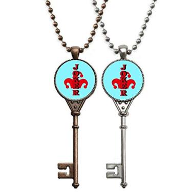 Imagem de OFFbb-USA Colar de chave coringa com pingente multicolorido para decoração de casais