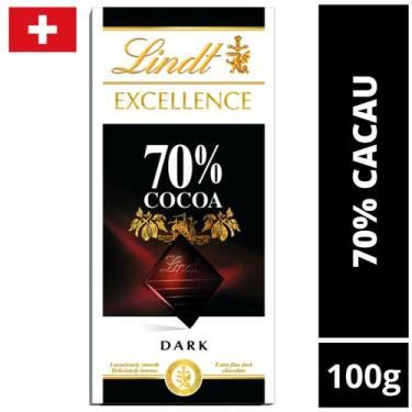 Imagem de 1 Barra, Chocolate Amargo Suiço, Lindt Excellence, 70% Cacau, 100G