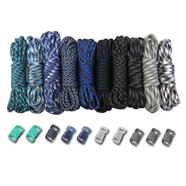 Imagem de Paracord Planet Kits de artesanato de 250 kg Tipo III Paracord Combo com fivelas – 30,5 m