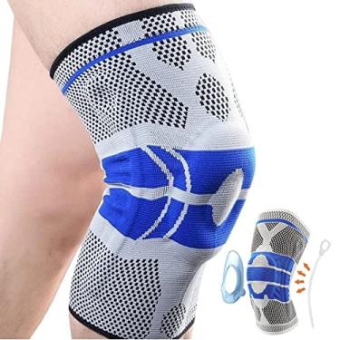 Imagem de Joelheira Ortopedica De Compressão Silicone E Fio De Flexível Aço Tensor Alívio De Dor Tensor articulada juelheirra patelar ligamento rompido Fitness Cross Proteção Silicone Cores Variadas (G(L))