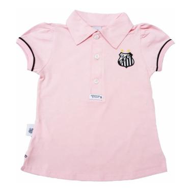 Imagem de Camisa santos infantil polo feminina rosa oficial revedor