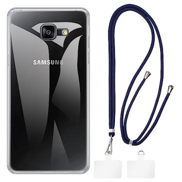 Imagem de Shantime Capa para Samsung Galaxy A5 2016 + cordões universais para celular, pescoço/alça macia de silicone TPU capa protetora para Samsung Galaxy A5 2016 (5,2 polegadas)
