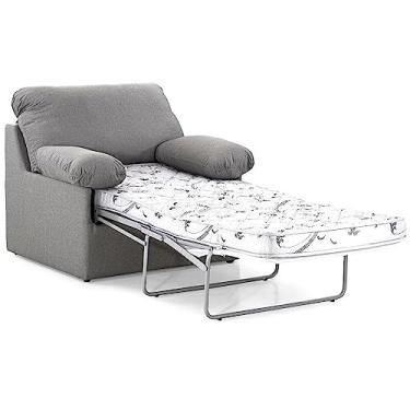 Imagem de Sofá-Cama Solteiro Herval Andes, Linho Chumbo, 105 cm