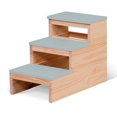 Imagem de Escada Madeira Quarto E Banheiro Laqueado 3 Degraus Cinza