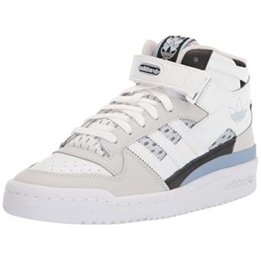 Imagem de adidas Originals Tênis unissex infantil Forum Mid, Branco/Prata Metálico/Cinza, 5 Big Kid