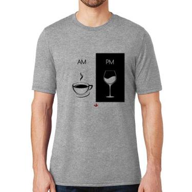 Imagem de Camiseta Am Café Pm Vinho - Foca Na Moda