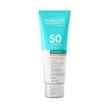 Imagem de Protetor Solar Facial FPS 50 Base Bege Claro 60g Sunless Farmax-Unissex