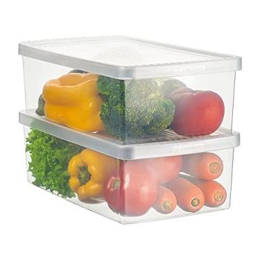 Imagem de Ordene - Conjunto com 4 Organizadores Plástico Médio de 6,9 L para Frutas e Hortaliças, Tamanho M, Cor Transparente, Linha Utti