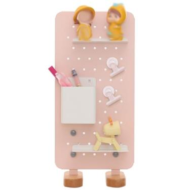 Imagem de Painel Porta-Ferramentas Pegboard de armazenamento de itens de mesa, painéis de metal de estilo minimalista, pegboard organizador de livros de itens pequenos (Color : Pink, Size : Small size)