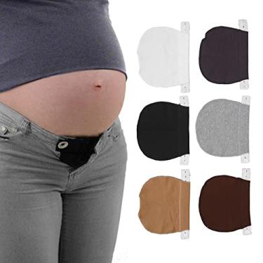 Imagem de Extensor de botão para calças, 6 peças, extensor de colarinho, conjunto de extensores de cintura, jeans com botão estendido ajustável, botão bonito prático