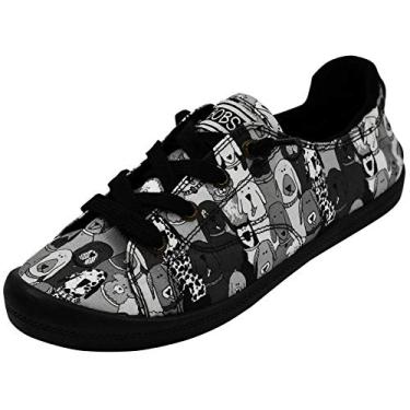 Imagem de Skechers BOBS Tênis feminino Beach Bingo Dog House, Preto/preto, 36