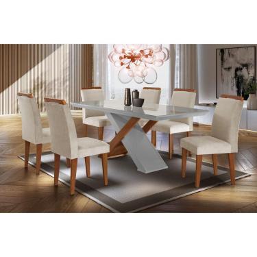 Imagem de Sala de Jantar Moderna com 6 Cadeiras 1,80x0,90m - Athenas- Móveis Rufato