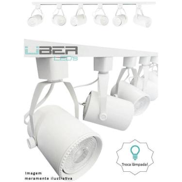 Imagem de Kit Trilho Eletrificado 1M Branco 4 Spot E27 Par20 Led 4000K