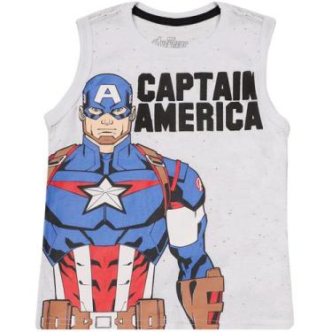 Imagem de Camiseta Sem Manga Infantil Capitão America Branco - Marvel - Disney