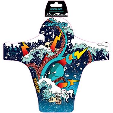 Imagem de RideGuard PF1 Kraken Signature. Guarda-lamas dianteiro MTB Mountain Bike Fender. Serve para 61 cm, 66 cm, 69 cm, 73 cm, Plus Size e Fat Bikes. Feito no Reino Unido 100% resíduos de plástico reciclado 100% reciclável.