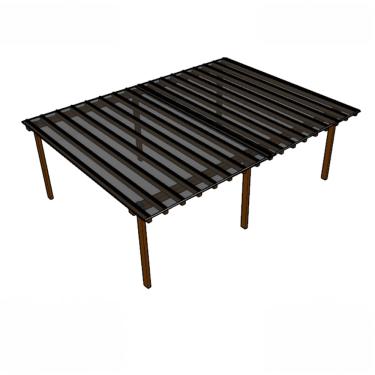 Imagem de Kit Policarbonato Fume 4mm 8,00m x 6,00m - Perfis Naturais