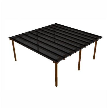 Imagem de Kit Policarbonato Fume 6mm 6,00m x 6,00m - Perfis Naturais