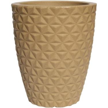 Imagem de Vaso de Polietileno Varanda Jardim Casa Grande Coluna Diamante Para Plantas 50cm G Decorativo Recicláveis Leves Não Mofam Não Proliferam Fungos Bactérias Fácil Limpar Design (BEGE)