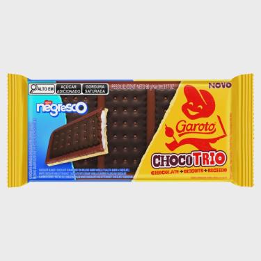 Imagem de Biscoito garoto chocotrio chocolate branco E meio amargo recheio negresco 90G