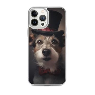Imagem de LKGAMEZONE Capa Top Hat Dog E iPhone 15 Pro - fina, protetora e compatível com carregamento sem fio transparente