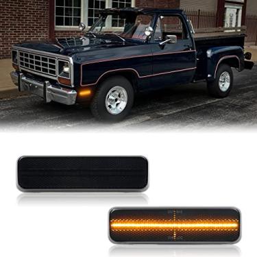 Imagem de Mynoway Lâmpada de LED lateral de reposição para W100 1981-1989, W150/W250/W350/D150/D250/D350/Ramcharger 1981-1993, kit de luzes de posição lateral de estacionamento para lente fumê frontal substitui OE 3587436, CH2550101