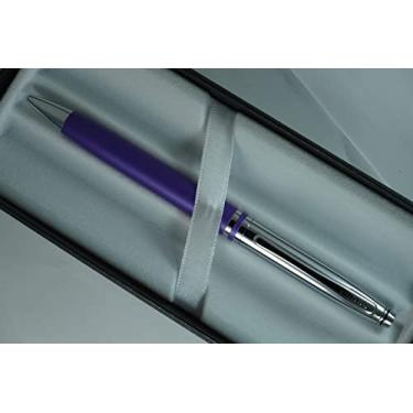 Imagem de Cross Coleção Limitada Avitar Clássico Barril Roxo Fosco com Nomeações Cromadas Polidas e Anel Médio Assinatura Combinando, Caneta de Presente de Luxo de Ponta Média