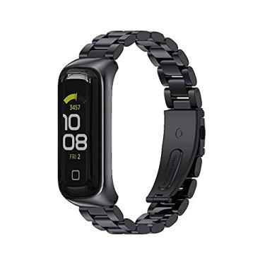 Imagem de Pulseira de metal para Samsung Galaxy Fit 2 SM-R220 pulseira de relógio de substituição (metal preto)