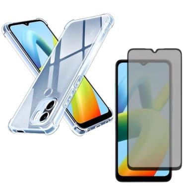 Imagem de Capa Capinha Anti Impacto + Película Privacidade 3D Para Poco C50 Tela De 6,52 Polegadas - (Bluepink)