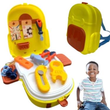 Imagem de BRINQUEDO FERRAMENTAS NA MALINHA Infantil Maleta Vira Mochila MALA MESA OFICINA COMPLETA NA MALETINHA CRIANÇAS O MELHOR PRESENTE FORA DAS TELAS ESTIMULA IMAGINAÇÃO INTERAÇÃO KIT 21PÇS