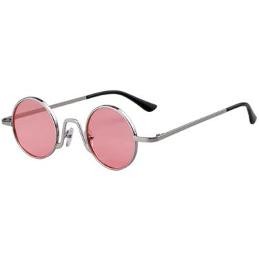 Imagem de Óculos de sol redondo steam punk metal feminino revestimento óculos de sol masculino retro metal óculos de sol, c6, um tamanho