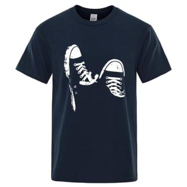 Imagem de Camiseta Masculina Tênis Star Clássico (BR, Alfa, G, Regular, Azul Marinho)