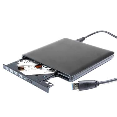 Imagem de Leitor e gravador externo ultrafino 4K Ultra HD UHD 3D Blu-ray, para Windows 10 11 8 Gaming Laptop Ultrabook Mac Book Notebook PC, 6X BD-RE DL 8X DVD+-R/RW CD-R Writer USB 3.0 unidade portátil