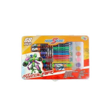 Imagem de Kit Maleta Estojo De Pintura Escolar Infantil Com 68 Peças Hero Squad Meninos