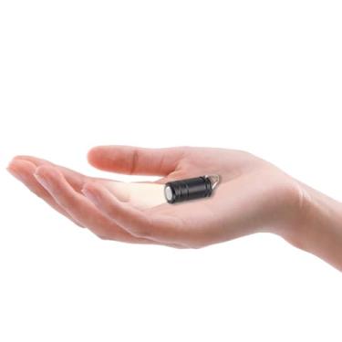 Imagem de YAFIYGI 1 lanterna pequena, minilanterna, chaveiro, nano-chaveiro, leve, compacta, lanterna, pequena, micro fileiras brancas, lanterna portátil com gancho, caminhadas, acampamento (preto)