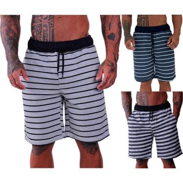 Imagem de Kit 3 Bermudas Moletom e Moletinho MXD Conceito Cores Diversas Opções Básica FullPrint Sport Fit-Masculino