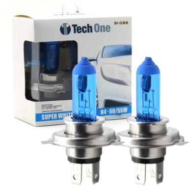 Imagem de PAR LAMPADAS SUPER BRANCAS 12V H4 8500K 60/55W TECH ONE