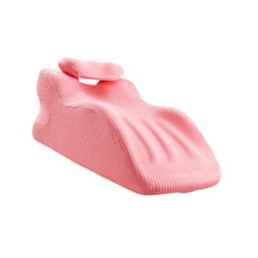 Imagem de Gralara Travesseiro de apoio para o pescoço, travesseiro para pernas e joelhos, travesseiro ergonômico para pés, travesseiro em cunha para sofá-cama, casa, Rosa