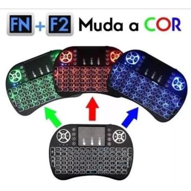 Imagem de Mini Teclado Controle Sem Fio Para Smart Tv Tv boxes Pc Led - Mini Key