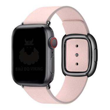 Imagem de Pulseira Couro Fecho Moderno Compatível com Apple Watch - Baú do Vikin
