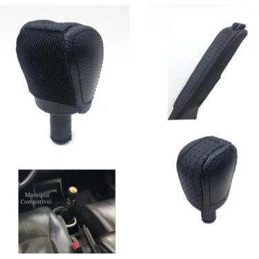 Imagem de Kit Capa Revestimento em Couro Manopla Câmbio Manual e Alavanca Freio 